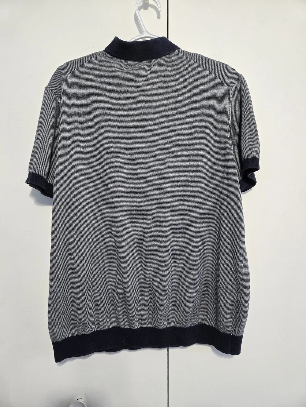 Banana Republic XL Striped Polo Shirt Navy Gray 100% Cotton Men's